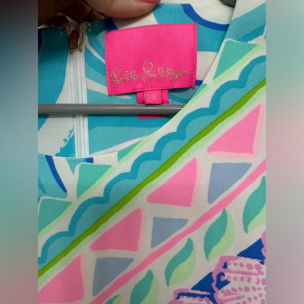 Lilly Pulitzer Narissa Stretch Shift Dress Sz 10 - Picture 3 of 7